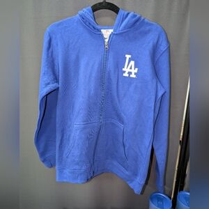 Youth LA Dodgers Full Zip Hoodie - Royal Blue